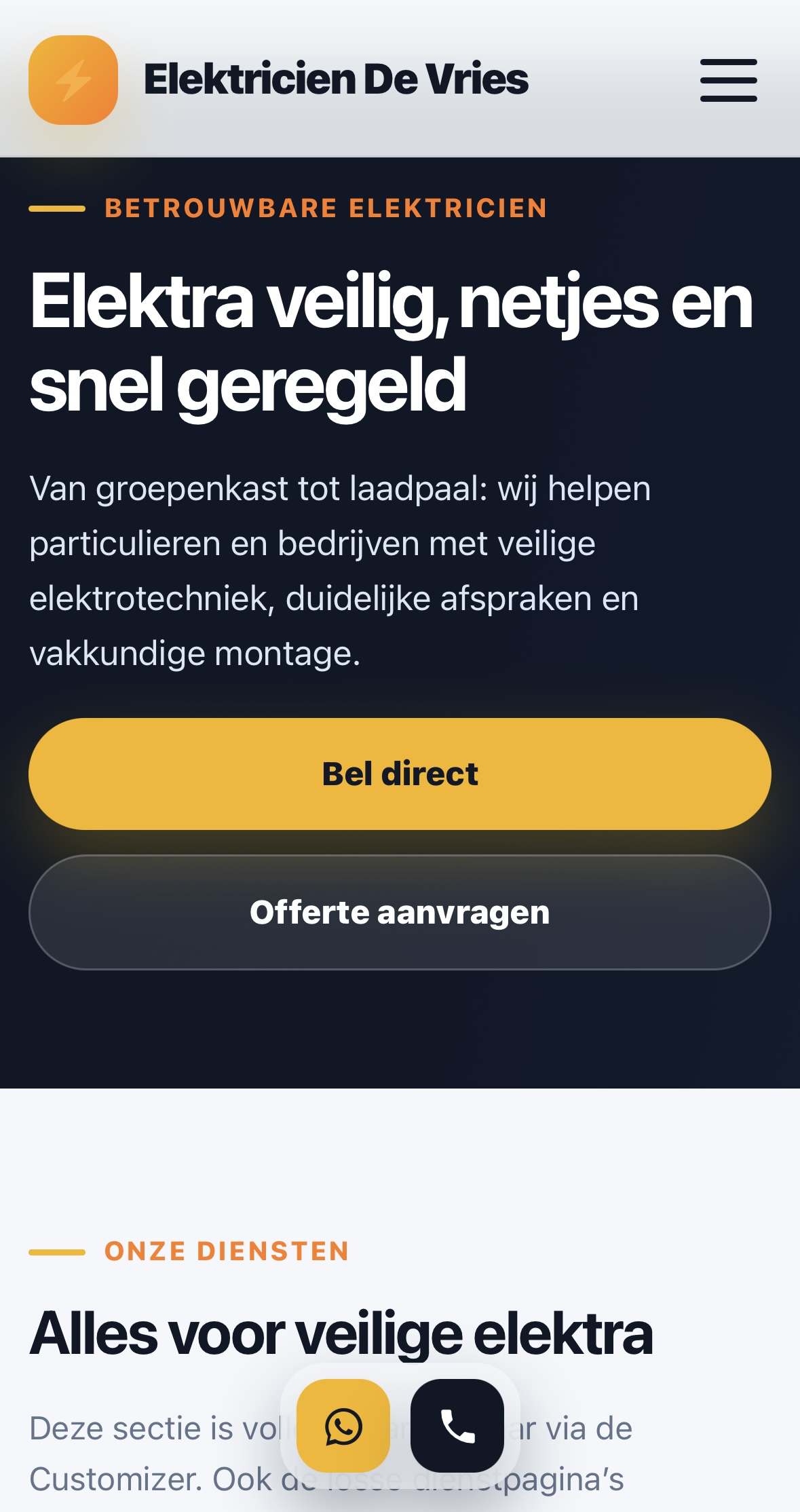 Elektricien website