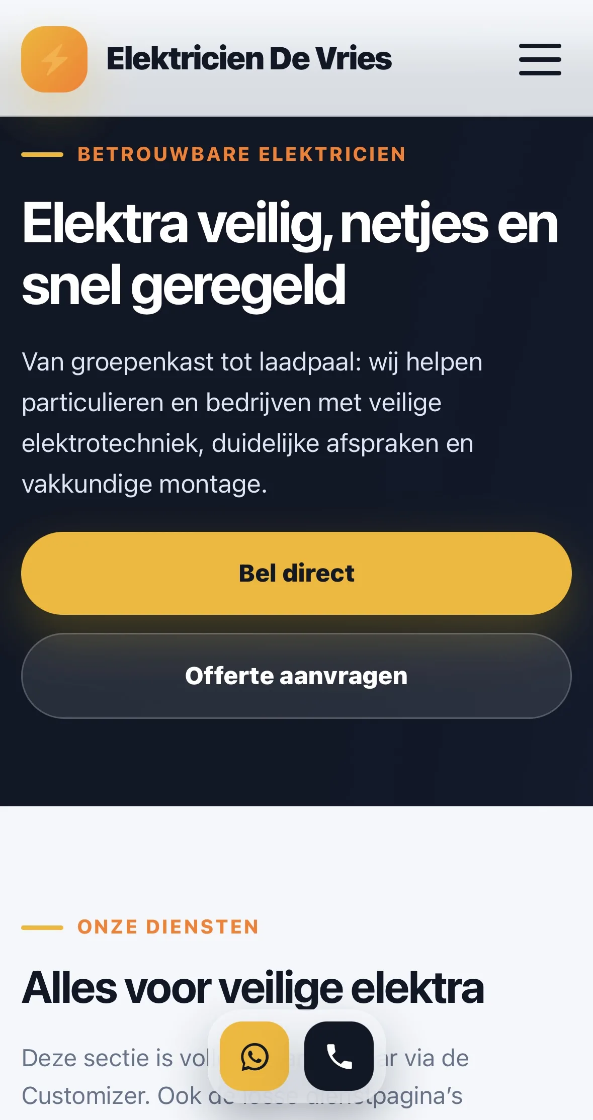 Elektricien website
